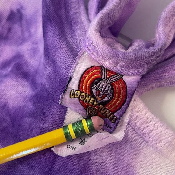 Vintage 90s 1997 Looney Tunes Summertime Tweety Bird Tie Dye Cover Up Dress OSFM - Picture 8 of 10
